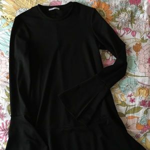 Black fluted Zara dress